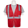 Erb Safety S863P Non-ANSI Mesh Safety Vest, Zip, 3 Pkts, Red, 2X 63259